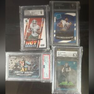 4 card football graded cards
